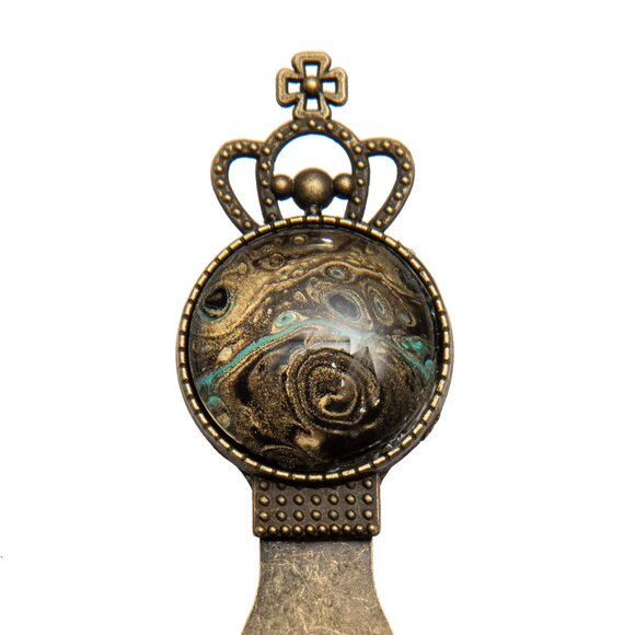 Vintage Brass Crown Bookmark - Picture 1 of 2